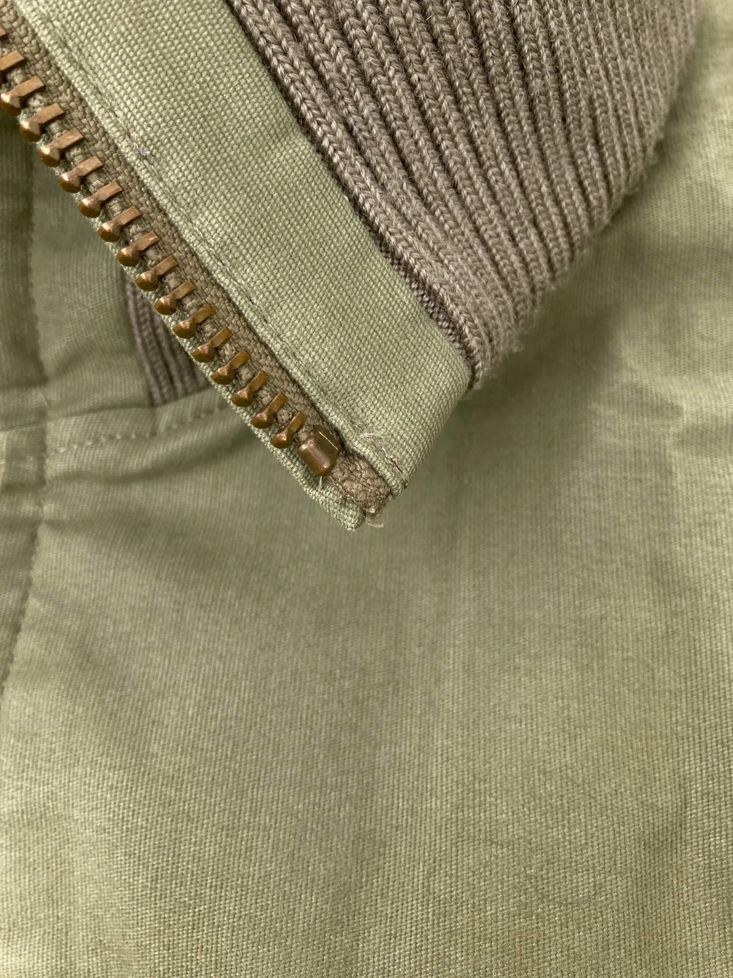 Lad Musician 1990s 2000s khaki cotton canvas exaggerated high neck jacket - 46 S